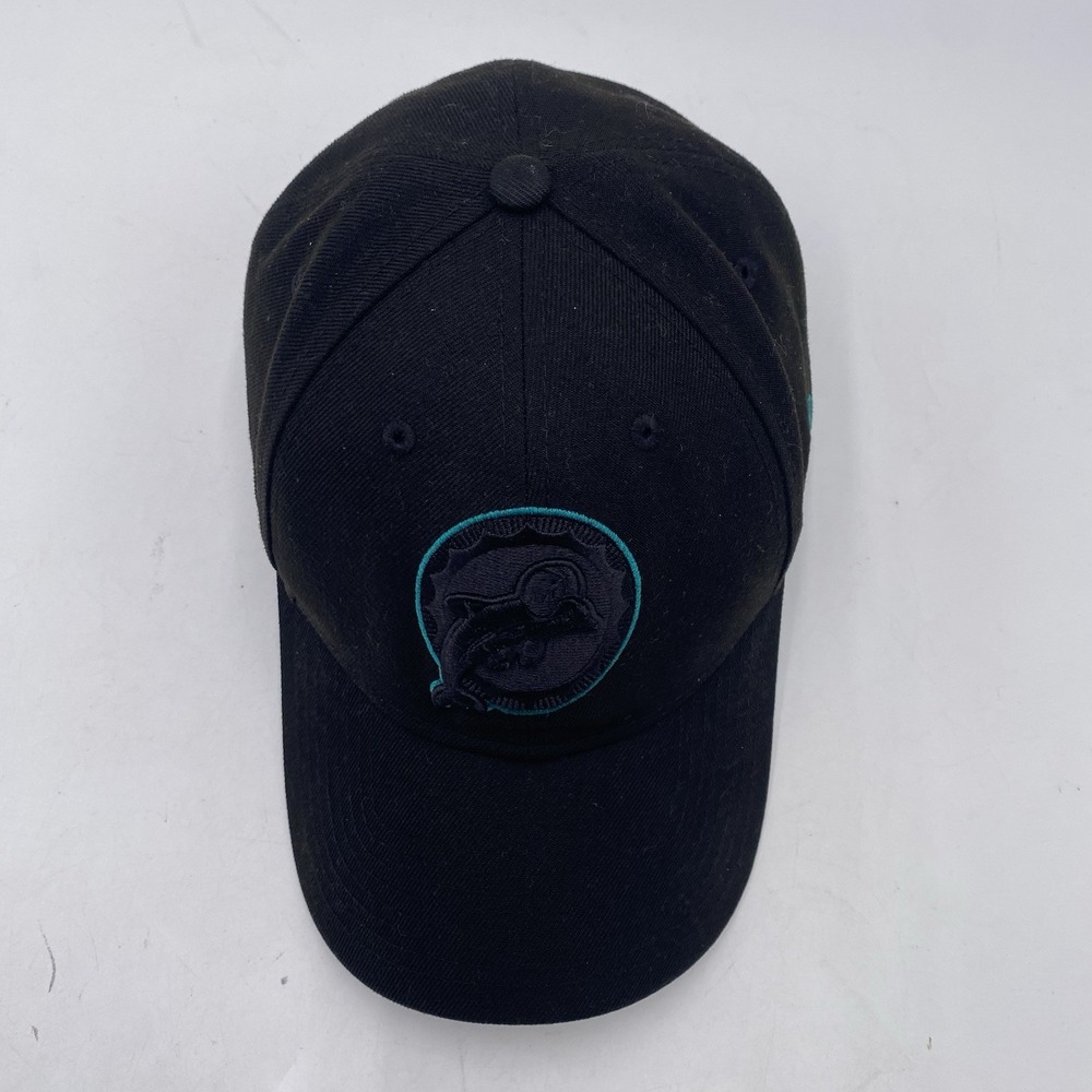 Miami Dolphins Blackout Hat New Era 9Forty Black Snapback Cleaned Teal - Picture 4 of 11
